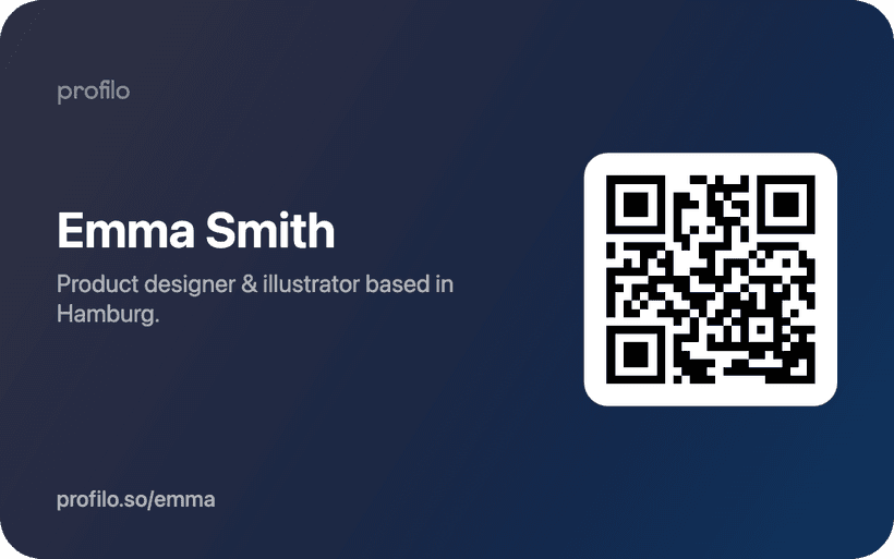 profilo business card from Emma Smith with QR code
