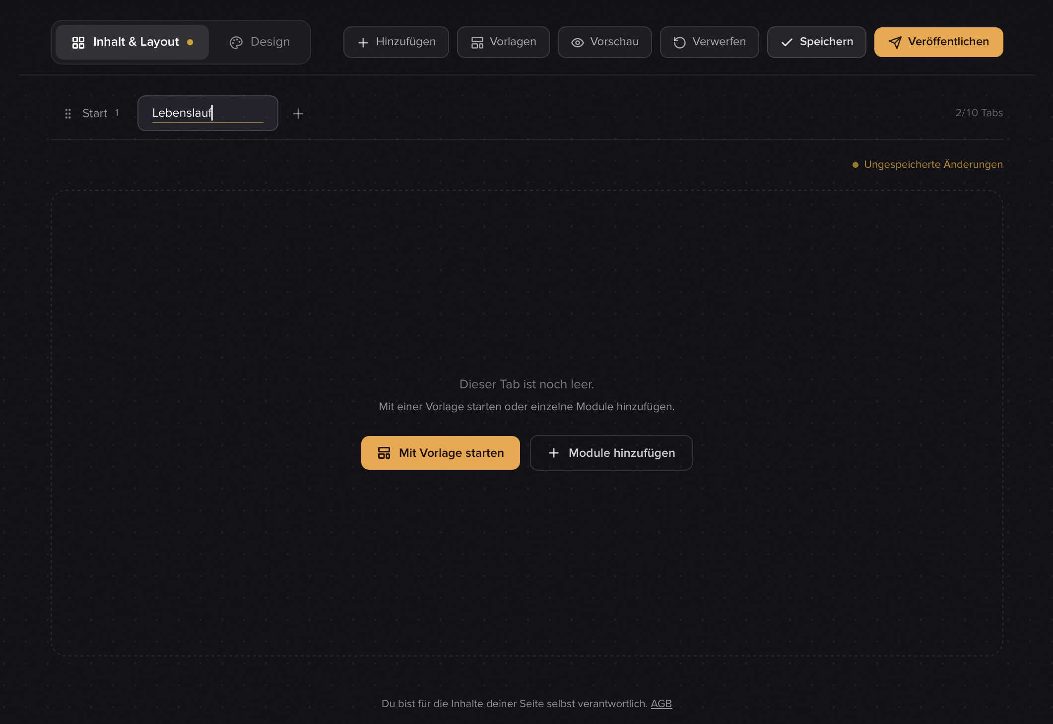 The tab bar in the editor with several tabs, the plus button and the quota indicator